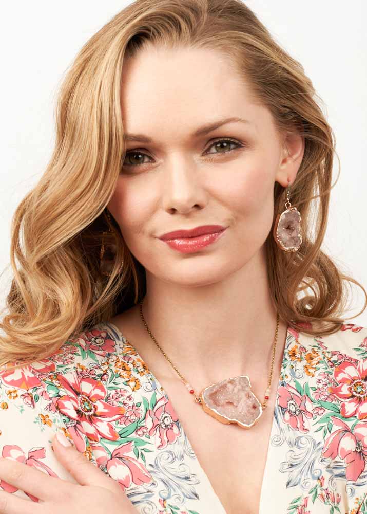 Ruby Rose Agate Crystal Necklace