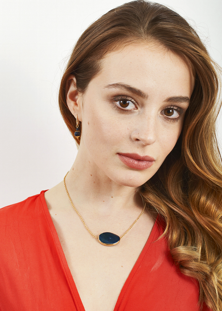 Royal Navy Agate Necklace				