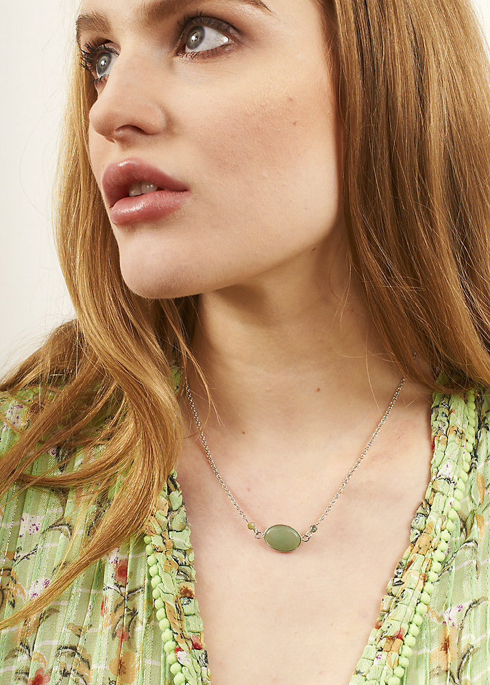 African Pine Gemstone Chain Necklace