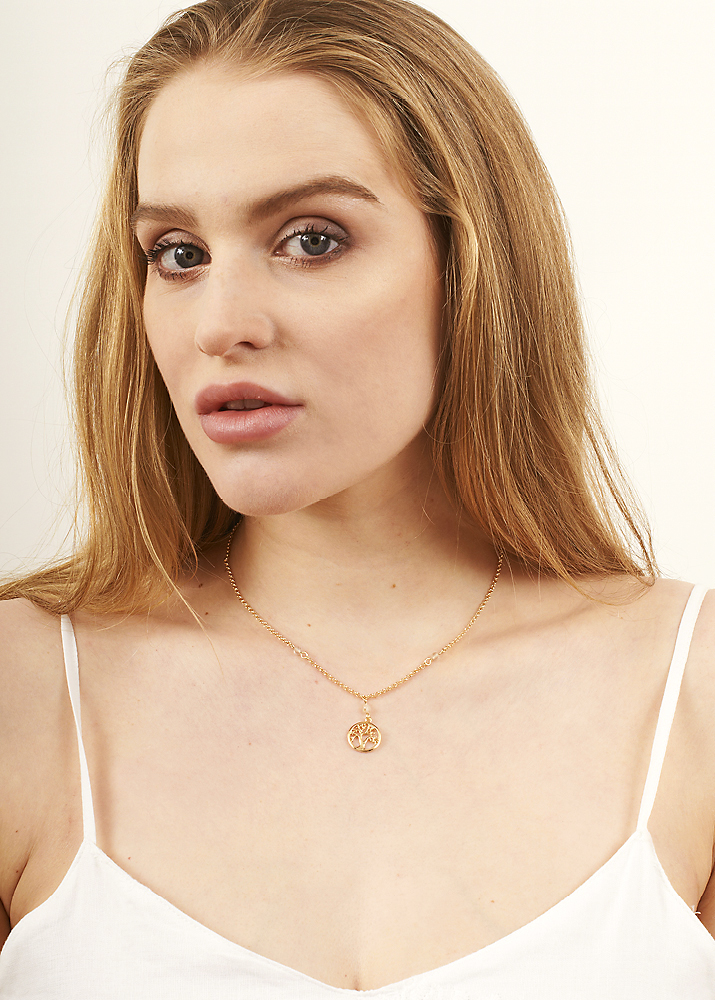 Citrine Gold Tree of Life Chain Necklace