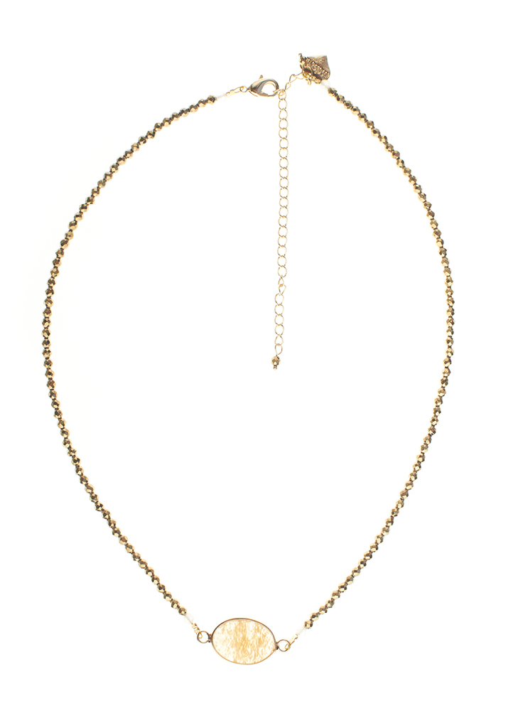 Citrine & Pyrite Gemstone Necklace