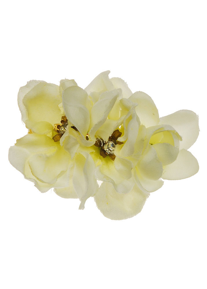 Ivory Crystal Delphiniums Hairclip and Corsage
