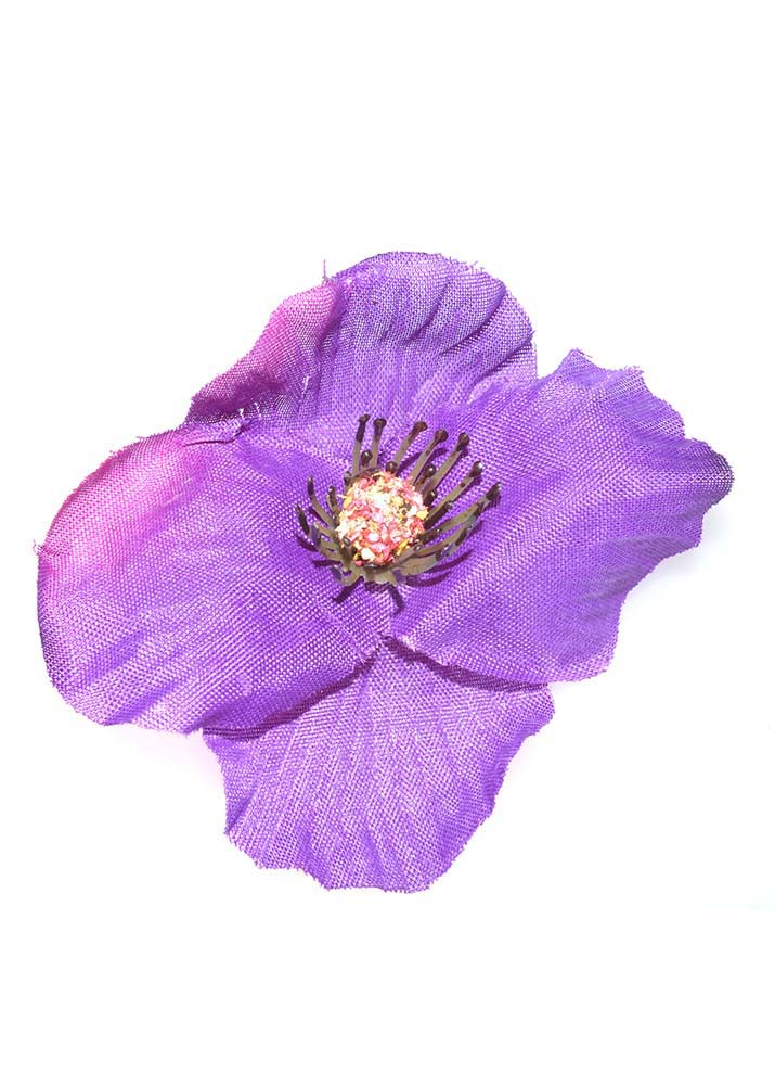 Purple Poppy Hairclip & Brooch