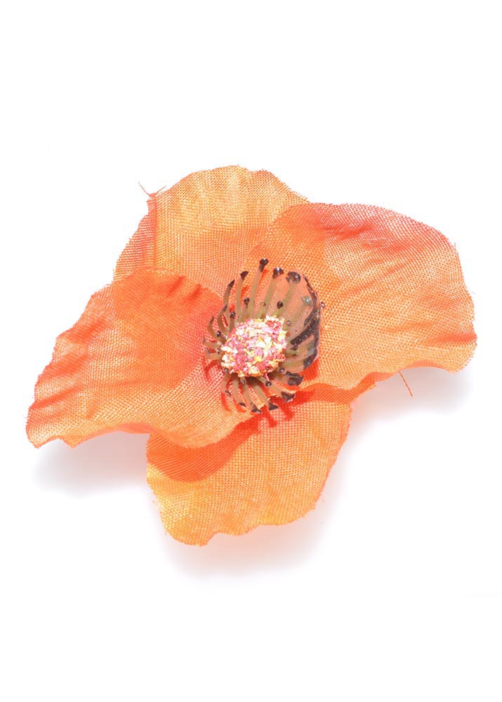 Orange Poppy Hairclip & Brooch