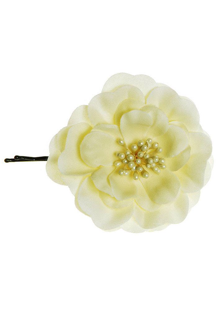 Pair Of Cream Flower Hairslides