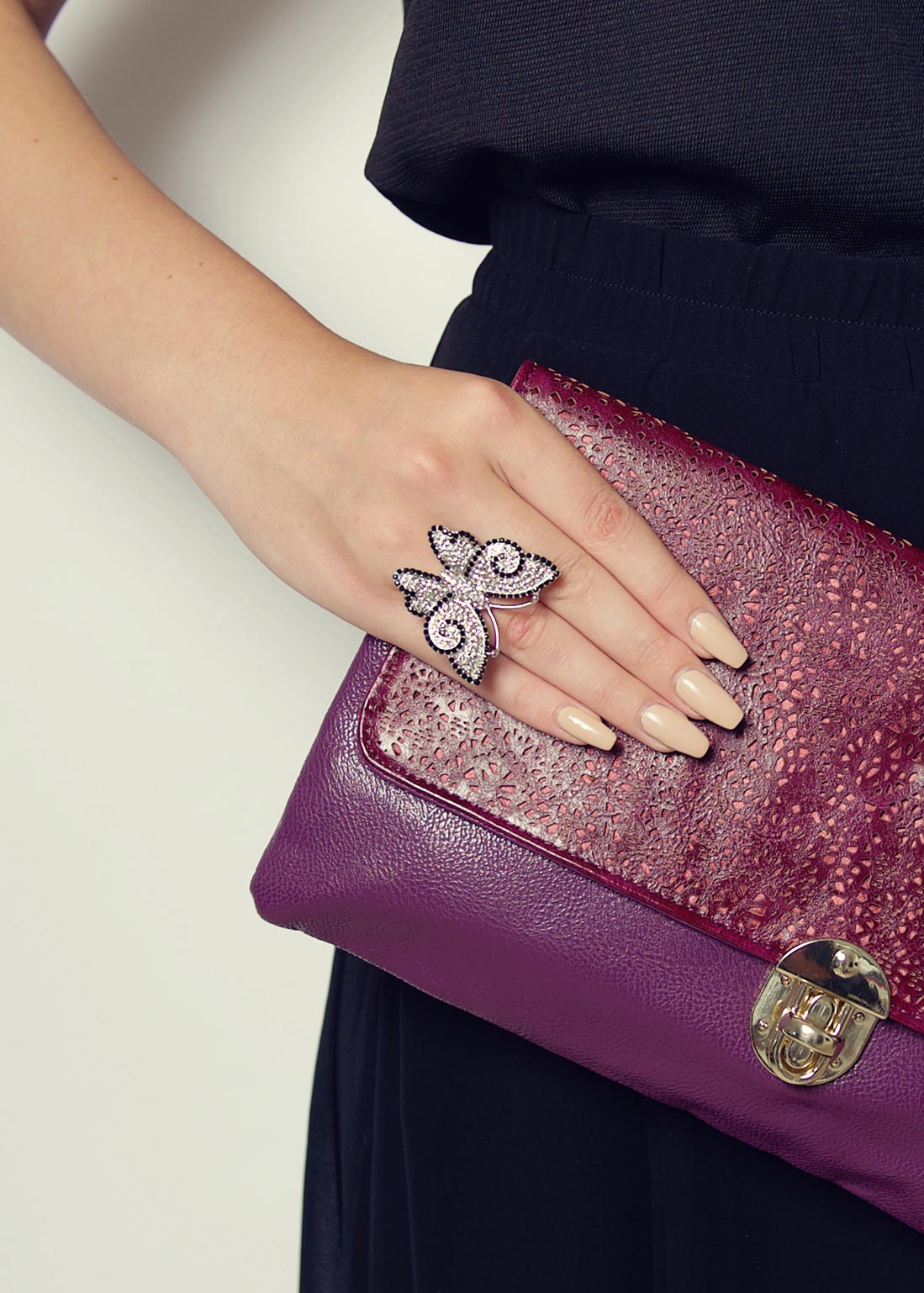 Crystal Butterfly Stretch Ring