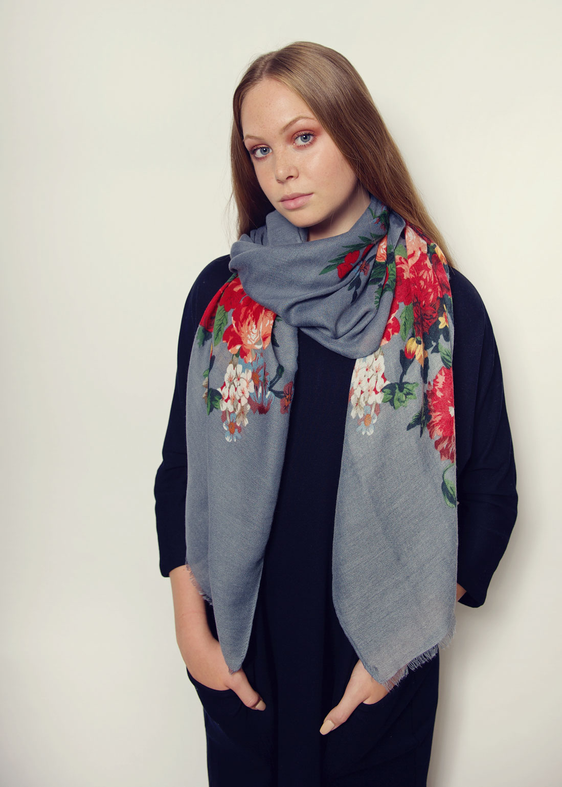 Slate Roses Scarf