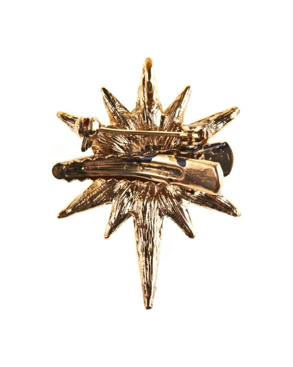Gold Crystal Star Hairclip and Brooch